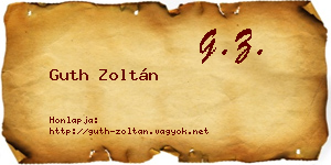 Guth Zoltán névjegykártya